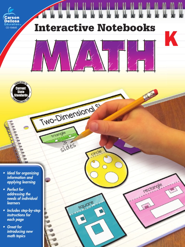 Kindergarten Carson Dellosa - Interactive Math | PDF | Notebook | Books