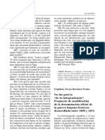 Durántez Frigdiano. No Fue Guerra de la Independencia Propuesta de Modificación de la Denominación Oficial de la Guerra Hispano-Francesa Desarrollada Entre 1808 y 1814