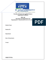 Faculty of Natural and Applied Sciences Department of Physics PHY 108 Electricity and Magnetism Lab Experiment 3