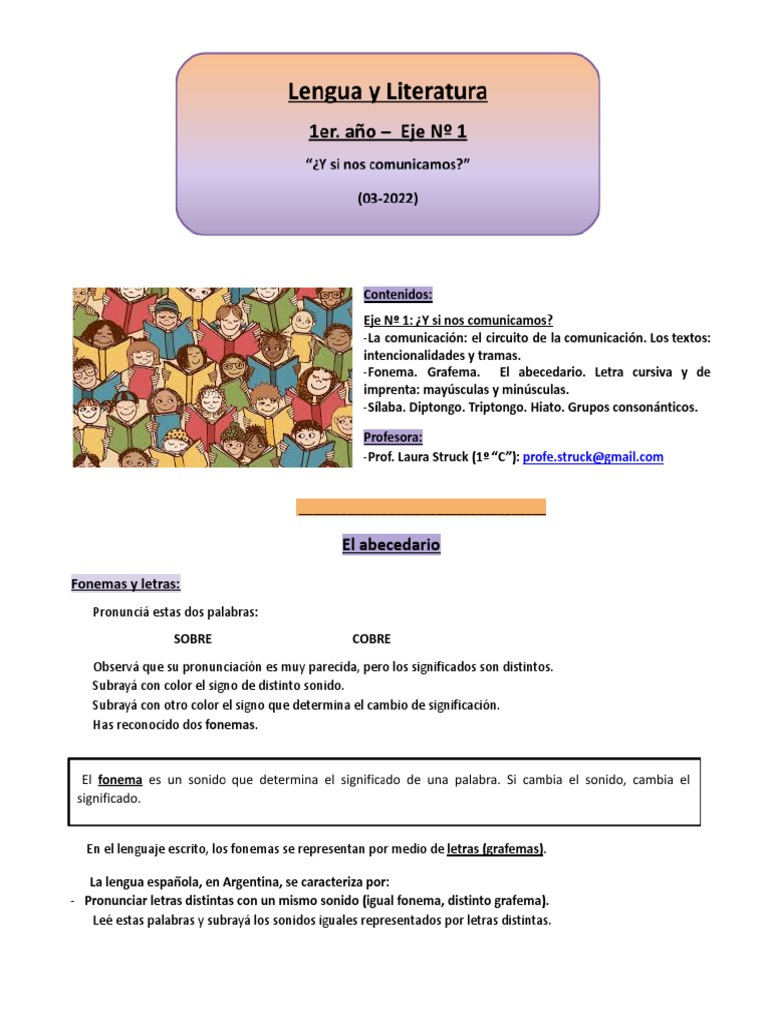 Actividades de Lengua y Literatura 5to Grado | PDF | Lingüística | Fonética