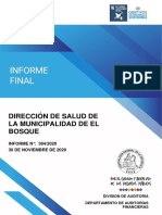 Informe Final 384-2020 Dirección de Salud de La Municipalidad de El Bosque - Sobre Auditoria A Estados Financieros 2019