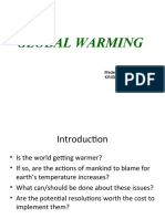 GLOBAL WARMING: A CONCISED LOOK AT THE HISTORY, CAUSES, AND POTENTIAL SOLUTIONS