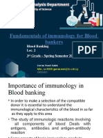 Fundamentals of Immunology For Blood Bankers: Blood Banking Lec. 2 3 Grade - Spring Semester 2021-2022