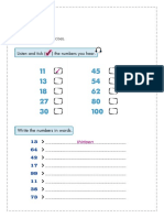 Numbers Worksheet