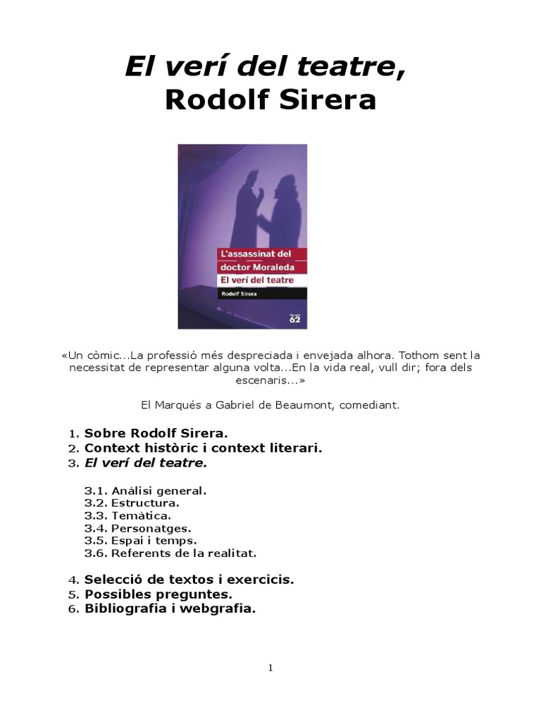 El Verí Del Teatre PDF