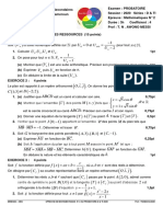 Mathématiques - Examen Probatoire - Session 2020 Séries D Cameroun