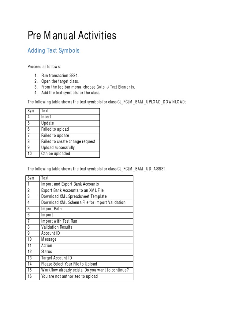 BAM Pre Manual Activities | PDF | Xml | Information Technology