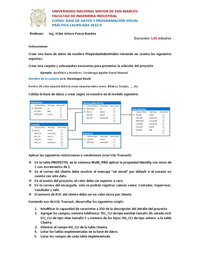 Práctica SQL: Base de Datos Proyectos Industriales | PDF | SQL ...
