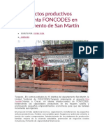 52 Proyectos Productivos Implementa FONCODES en Departamento de San Martín