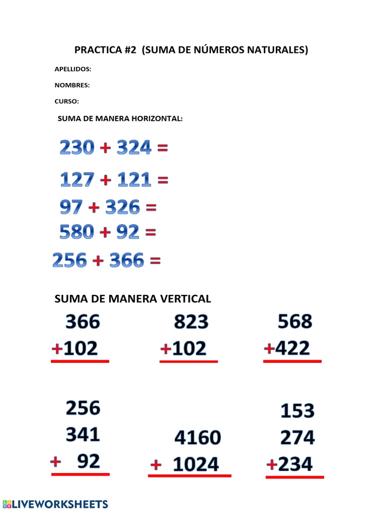 Sumas Segundo Grado | PDF