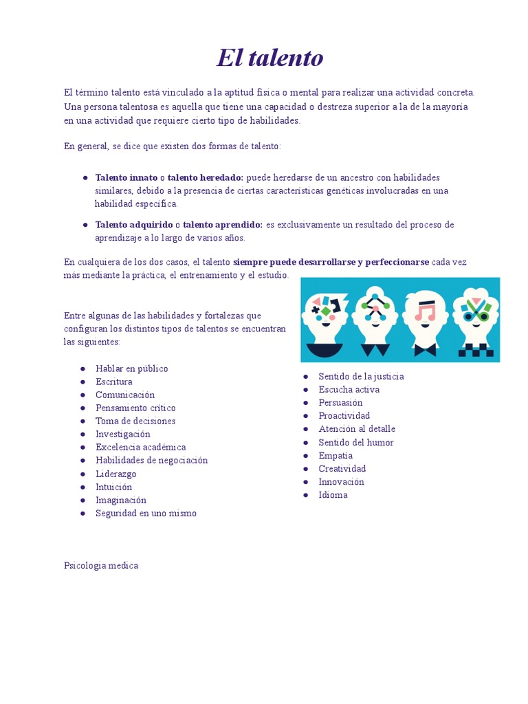 Tipos de talentos en las personas | PDF