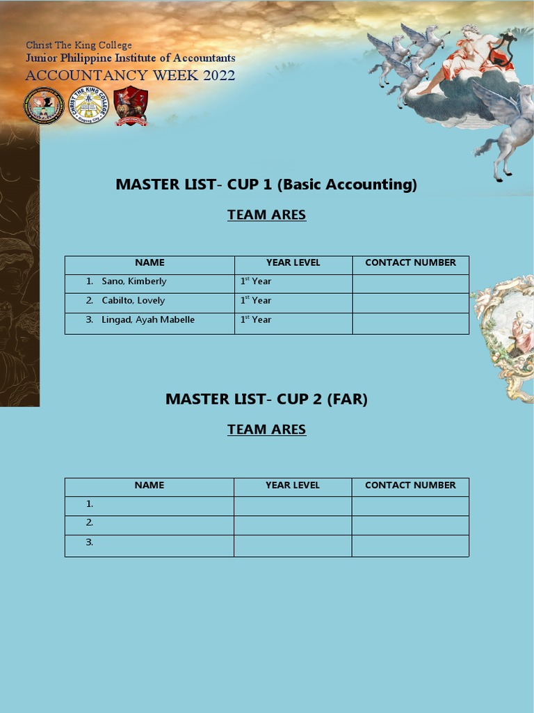Masterlist-Template (1) | PDF