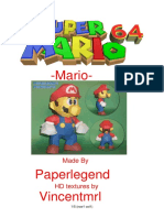 Mario 64 HD Lineless Con Lineas Mundopapercraft.com