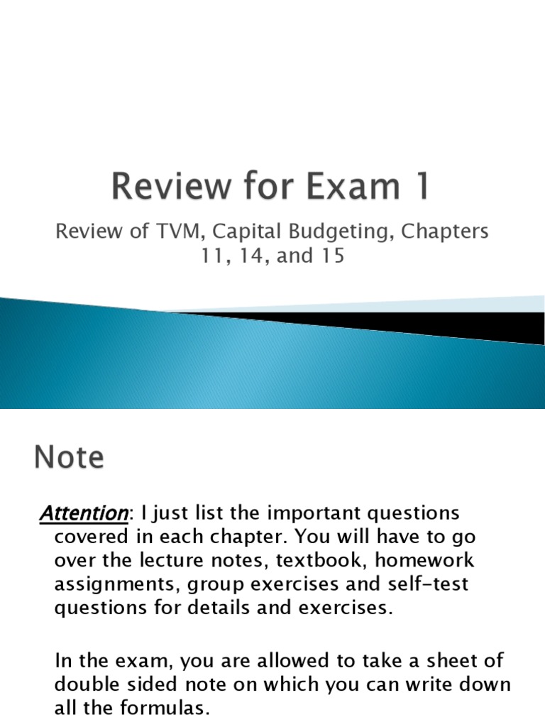 Review For Exam 1 | PDF