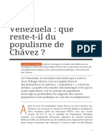Venezuela Que Reste t Il Du Populisme de Chavez