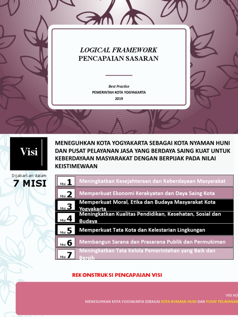 Contoh Logical Framework - Yogyakarta | PDF