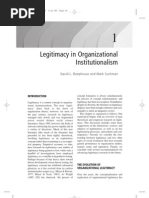 Deephouse and Suchman .2008. Legitimacy in Organizational Institutionalism