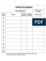 Formato de Reporte de Radios