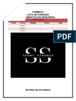 Formato de Lista de Chequeo Documentacion Requerida