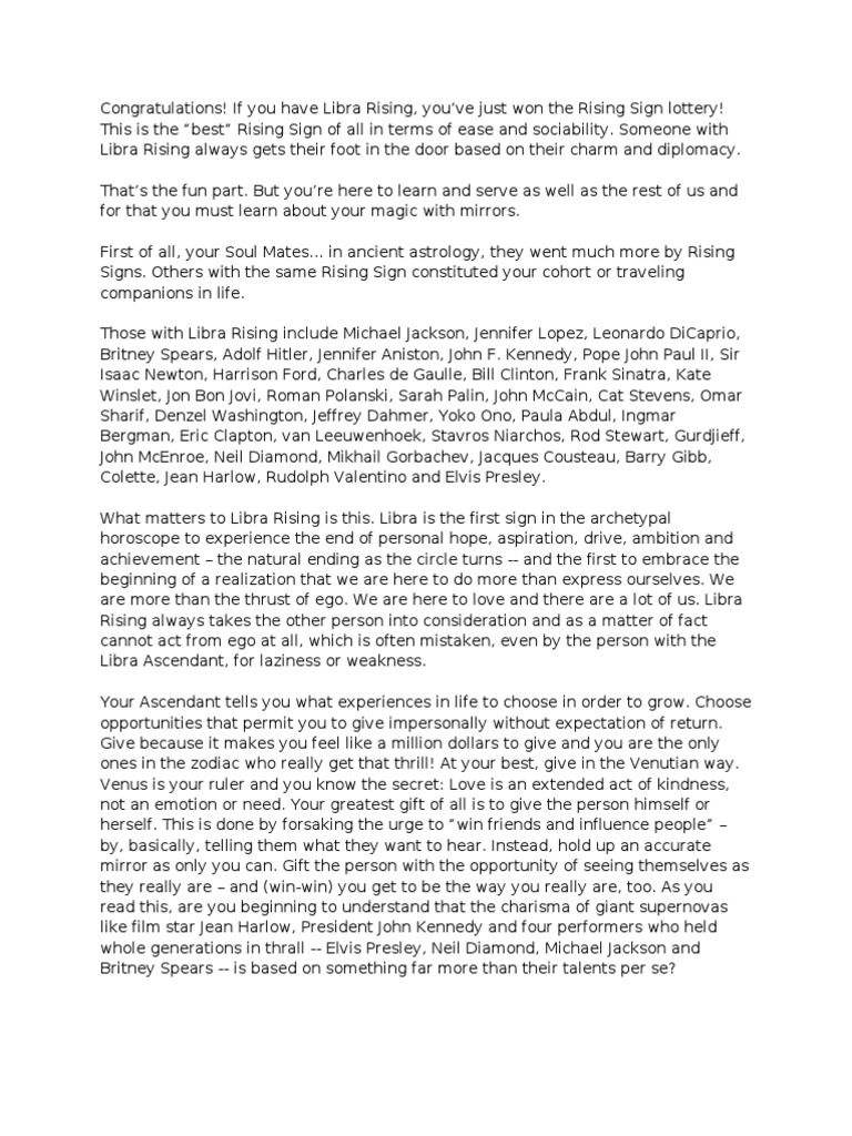 Libra Rising PDF Love Nature