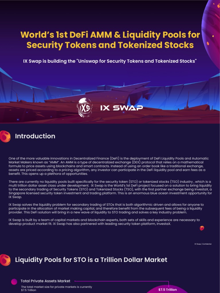 World'S 1St Defi Amm & Liquidity Pools For Security Tokens and ...