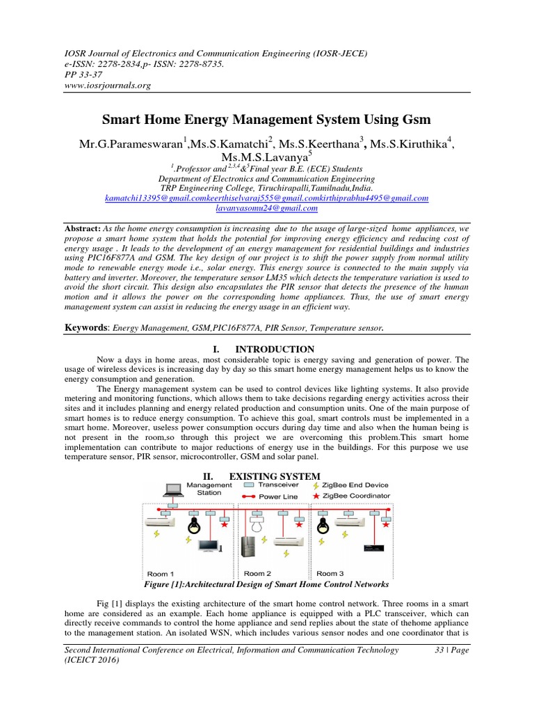 Smart Home Energy Management System | PDF | Wireless Sensor Network ...