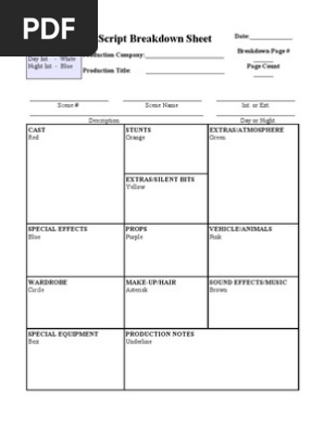 Script Breakdown Sheet