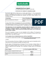 Cost of Acquisition - IBREL - IIPL Demerger