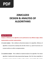 20MCA203 Design & Analysis of Algorithms