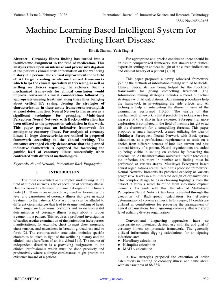 AI Predicts Heart Disease Risks | PDF | Machine Learning | Artificial ...