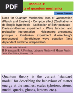 Module 3 Elements of Quantum Mechanics