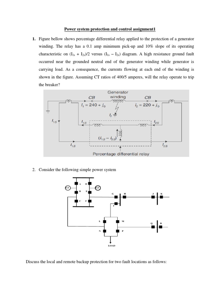 Power System Protection and Control Assignment1 PDF