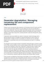 Deaerator Degradation - Managing Remaining Life and Component Replacement