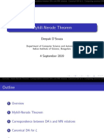 Myhill-Nerode Theorem: Deepak D'Souza