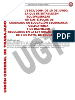 Equivalencias Titulaciones ESO y Bachiller Actualizado 14 3 2011