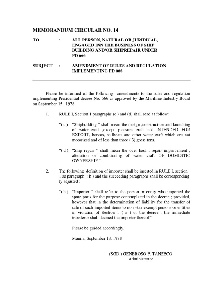 Memorandum Circular No. 14 | PDF | Law
