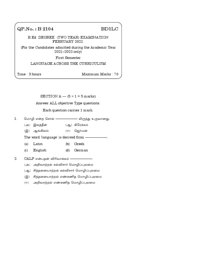 Language Across The Curriculum Pdf