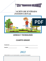 Prueba de Entrada de Ciencia y Tecnologia 4to A