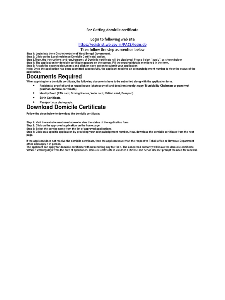 How to Apply for Domicile Certificate Online | PDF | Finance & Money ...