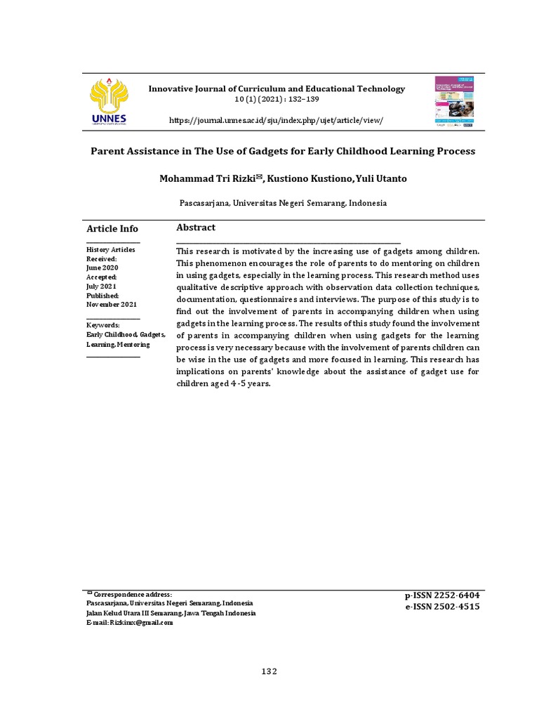 Parental Guidance on Gadget Use in Education | PDF | Internet | Data