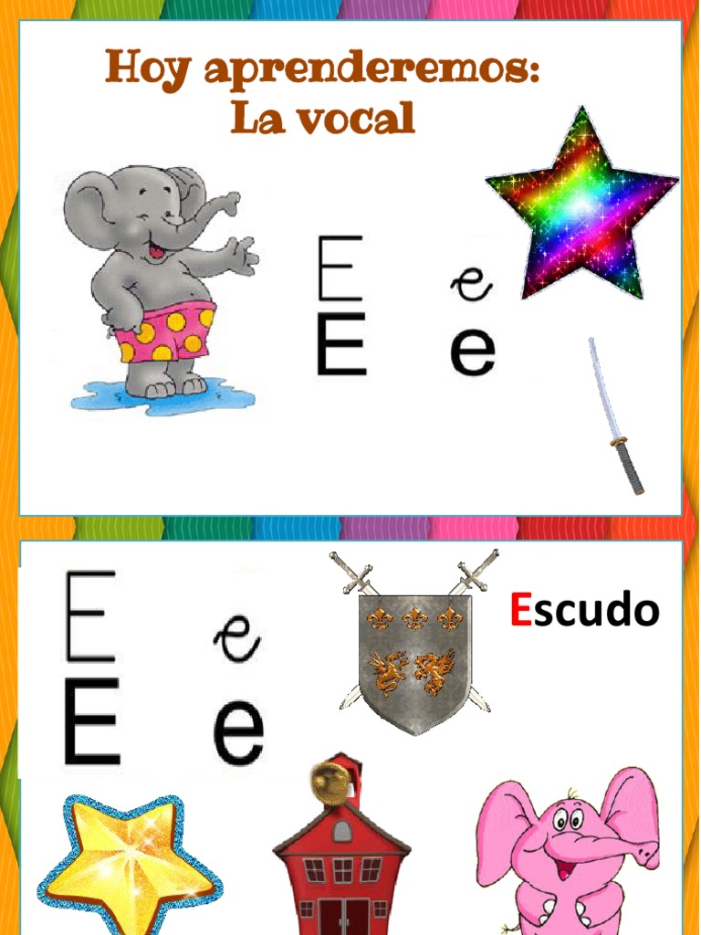Actividades con la Vocal E | PDF