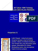 PP No. 69 Tentang Label dan Iklan Pangan