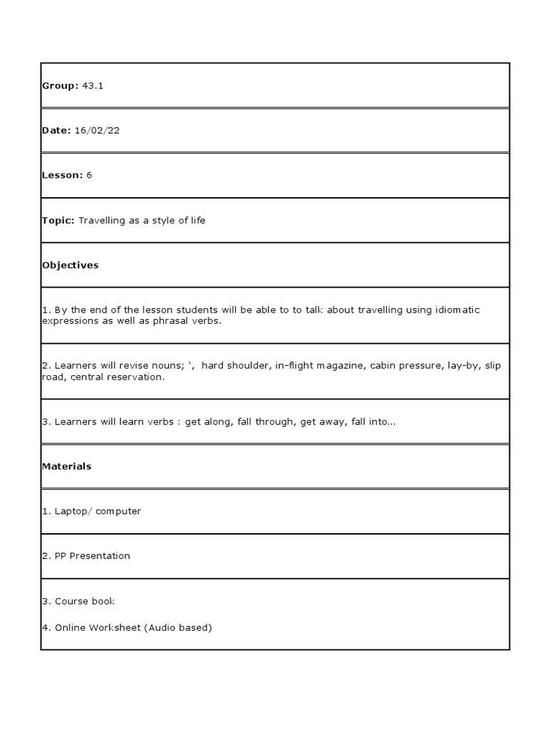 Extended Lesson Plan 6 (43.1) Senyk | PDF | Language Arts & Discipline