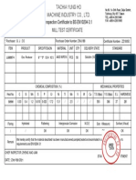 Inspection Certificate To BS EN10204-3.1