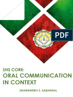 Shs Core:: Oral Communication in Context