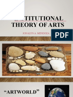 Institutional Theory of Arts: Jonalyn A. Mendoza