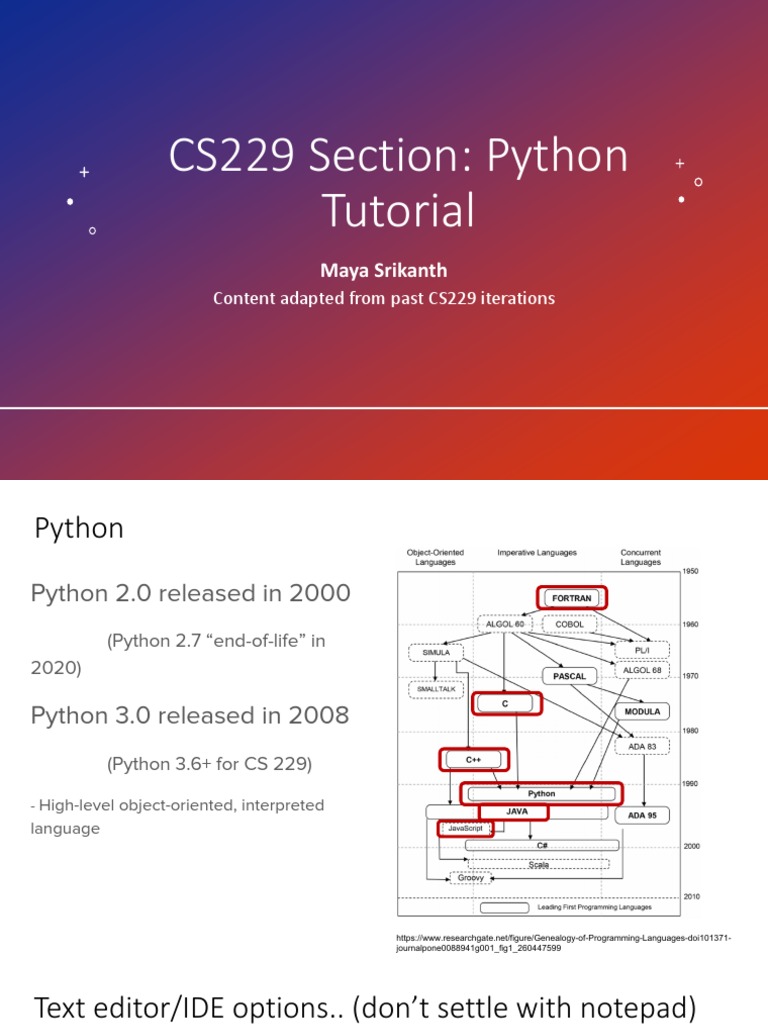 CS229 Section: Python Tutorial: Maya Srikanth | PDF | Python ...
