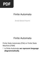 Finite Automata: Anab Batool Kazmi