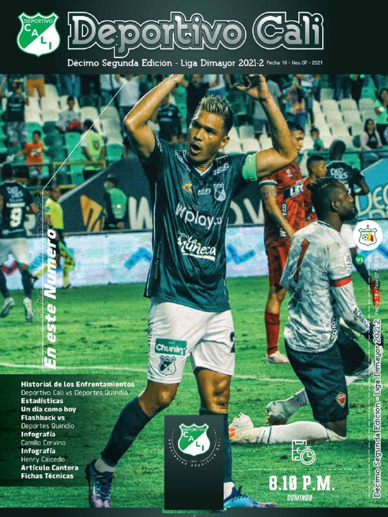 Revista Digital Deportivo Cali Vs Deportes Quindío Liga Dimayor 2021-2 ...