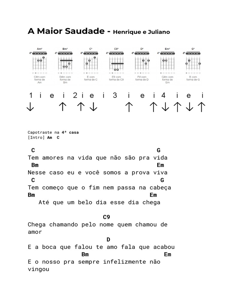 A Maior Saudade - Henrique e Juliano | PDF